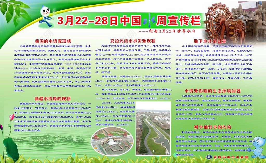纪念世界水日宣传栏