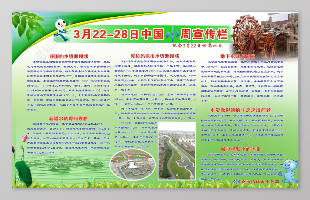 纪念世界水日宣传栏