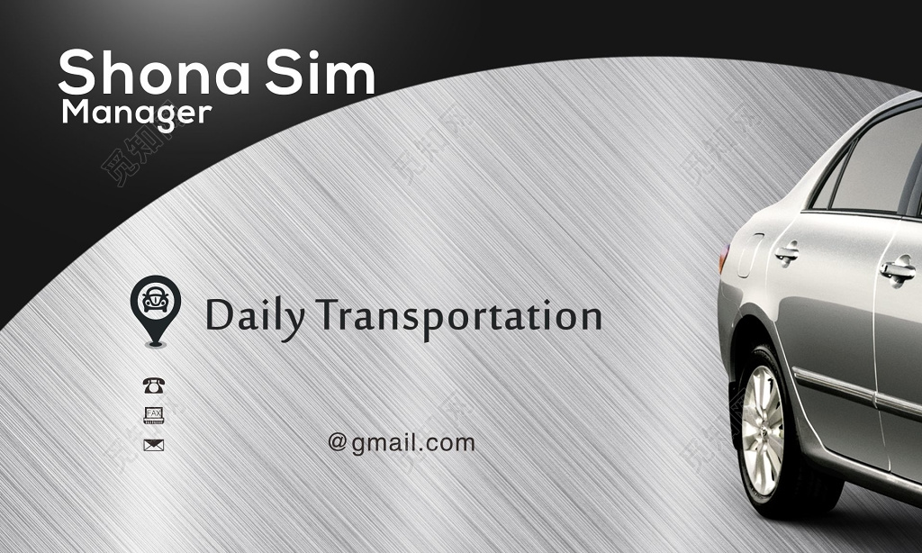 汽车名片设计金属拉丝背景