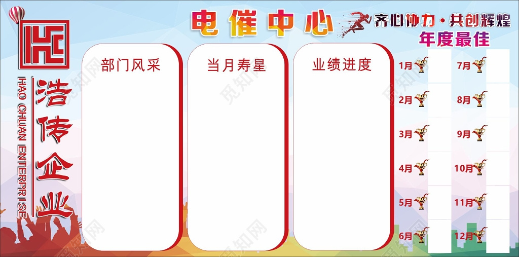 企业文化墙企业部门风采照片墙