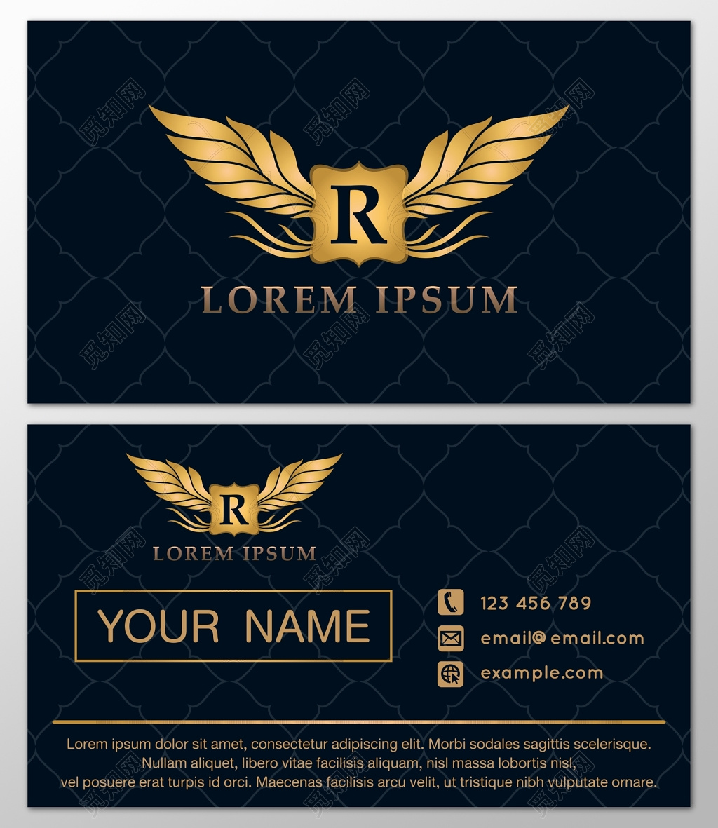 公司名片企业宗旨服务范围联系方式黑色简约大方名片设计模板