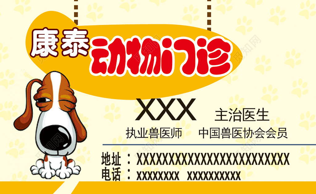 动物门诊宠物名片