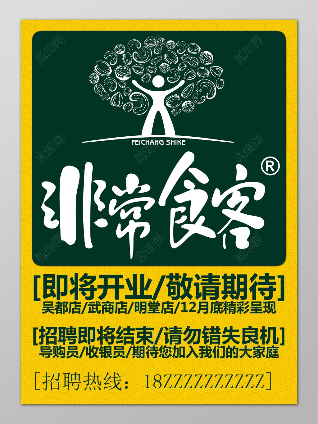 非常食客即将开业敬请期待餐厅开业餐饮美食招聘海报