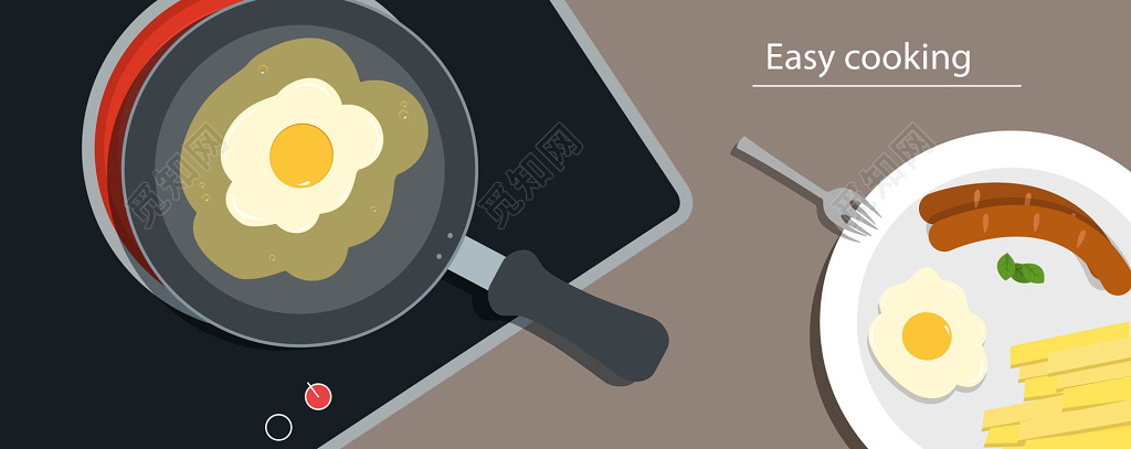 矢量插画美食卡通代金券优惠券设计