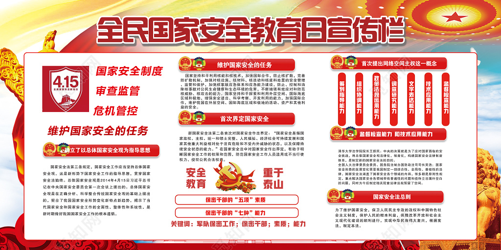 提高全民国家安全教育宣传展板
