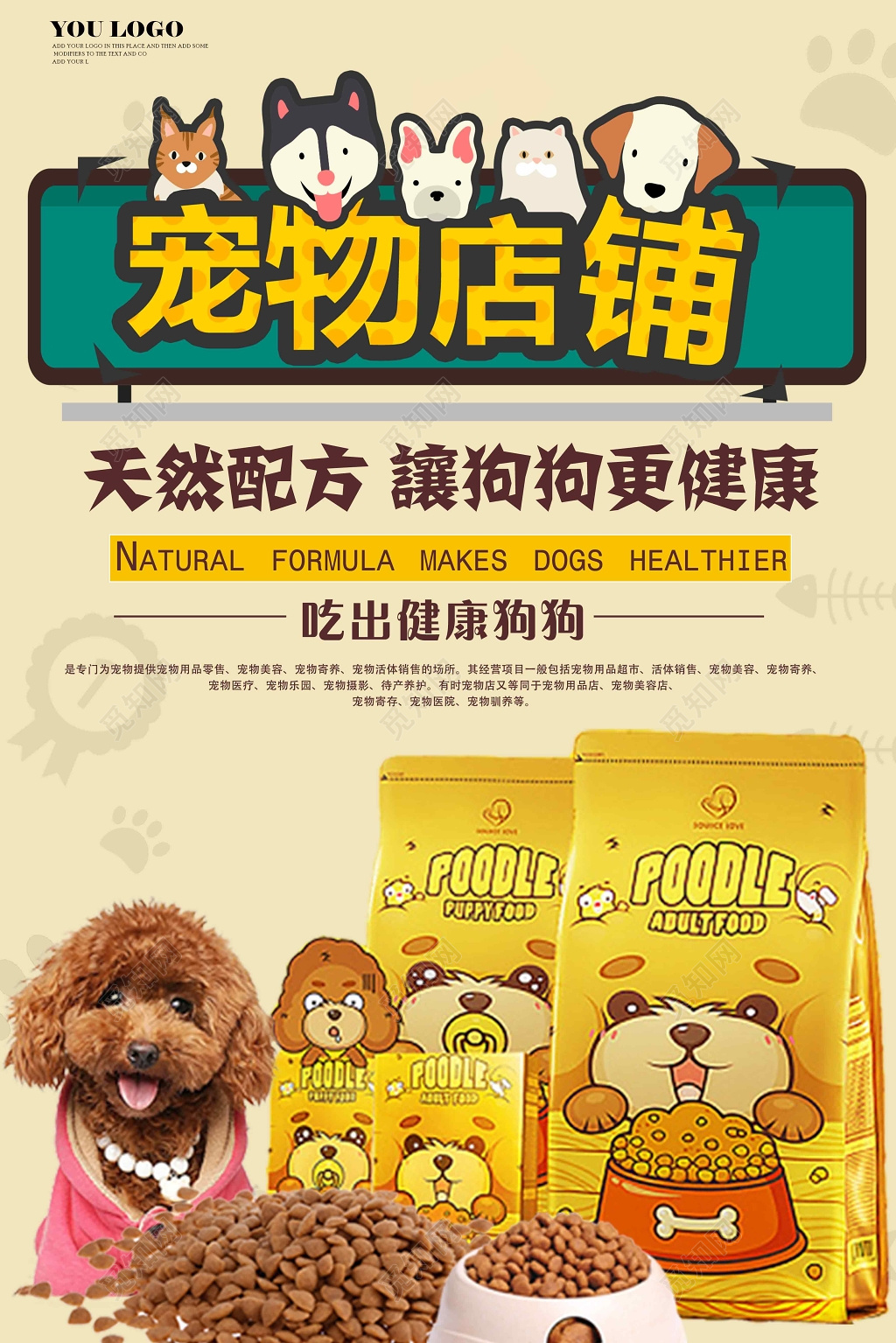 宠物店店铺可爱狗粮宣传海报