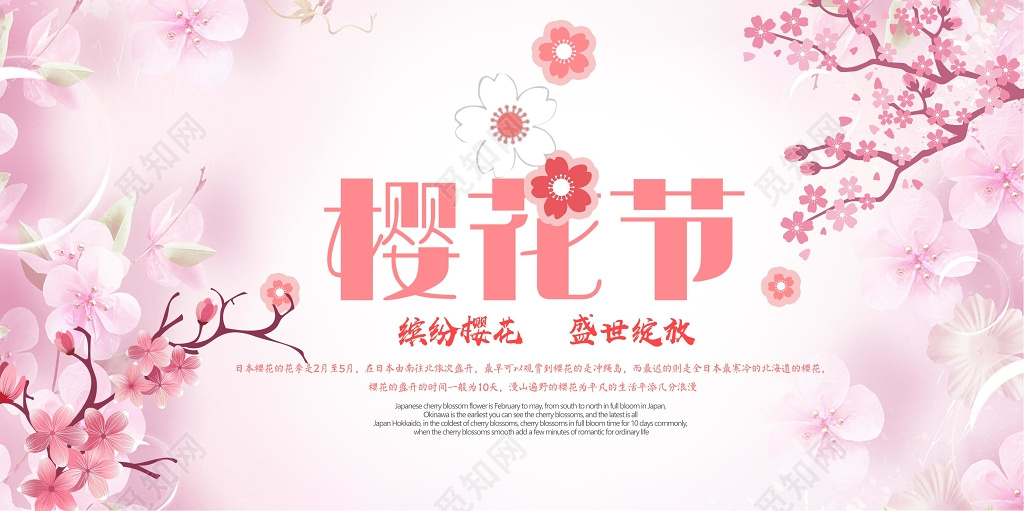 浪漫樱花节盛开展板设计