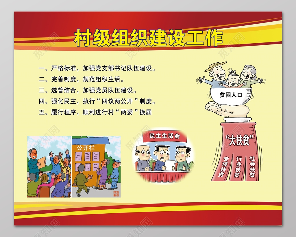 扶贫村级组织建设工作宣传栏设计