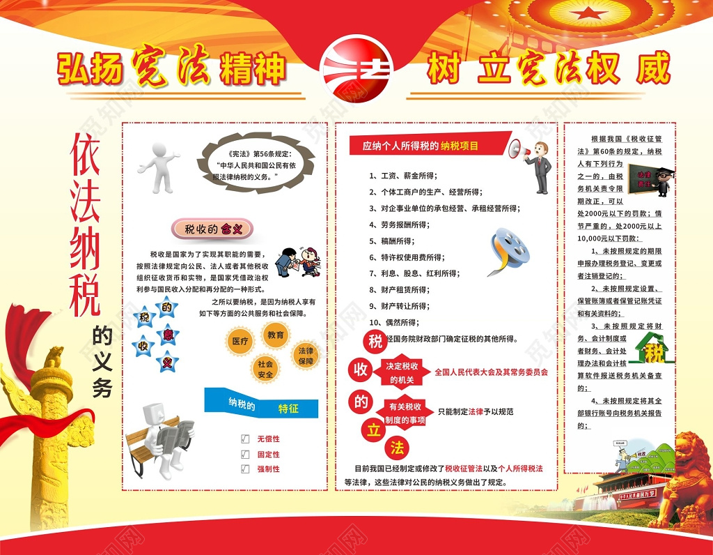 树立宪法宣传权威教育海报