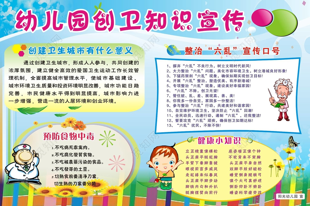 幼儿园创卫知识宣传栏