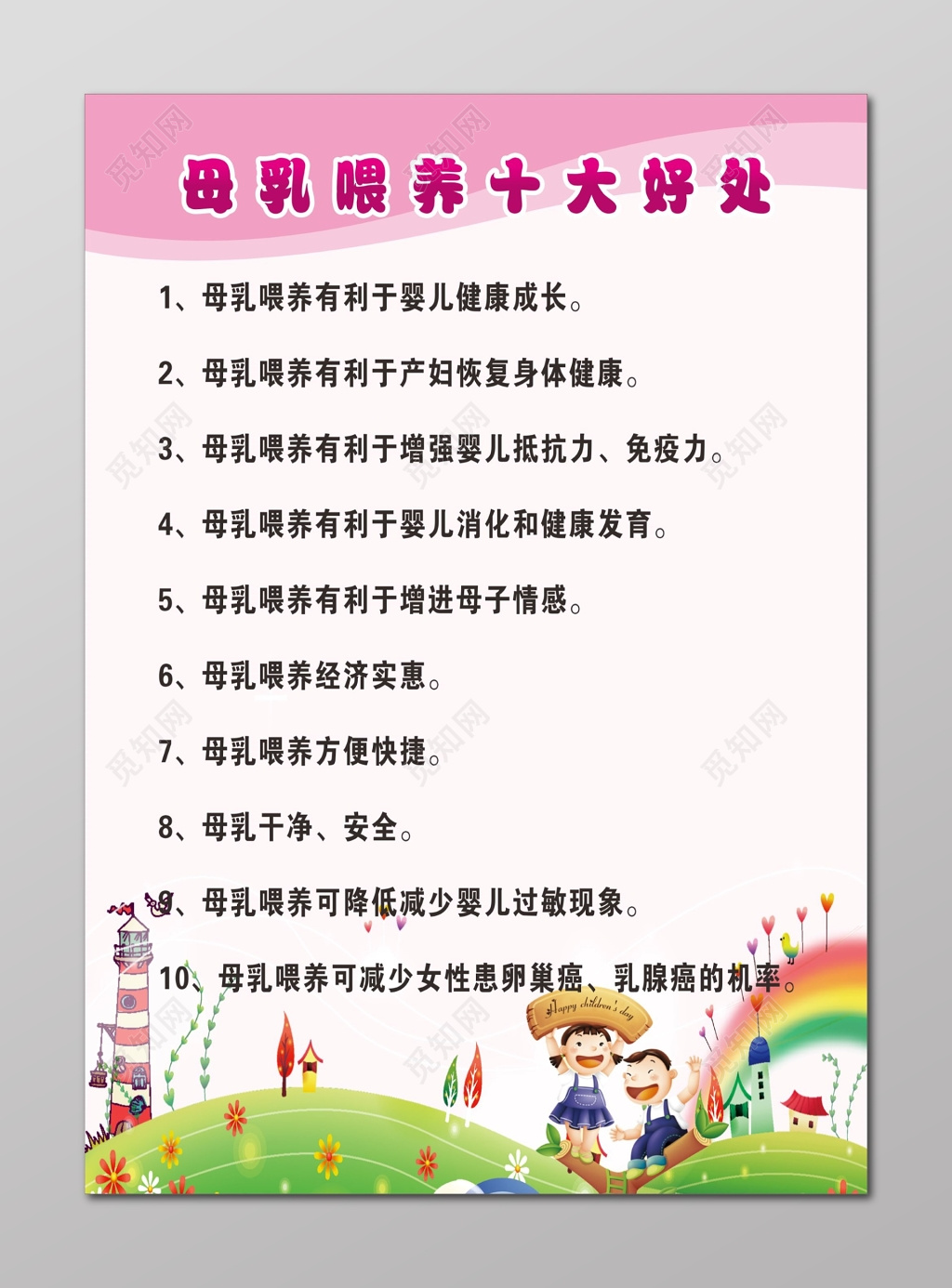 全国母乳喂养海报母乳喂养好处