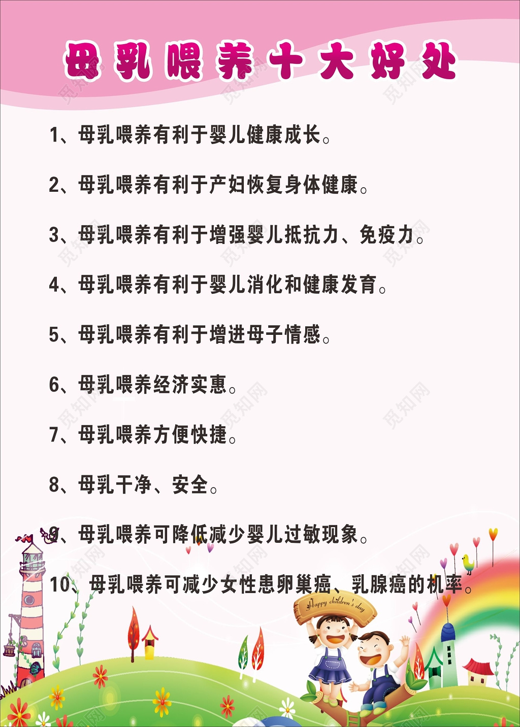 全国母乳喂养海报母乳喂养好处
