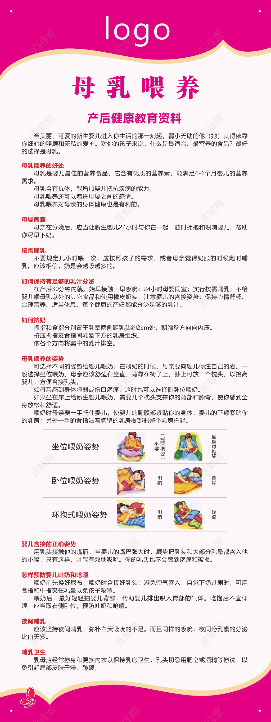 全国母乳喂养海报产后健康教育知识