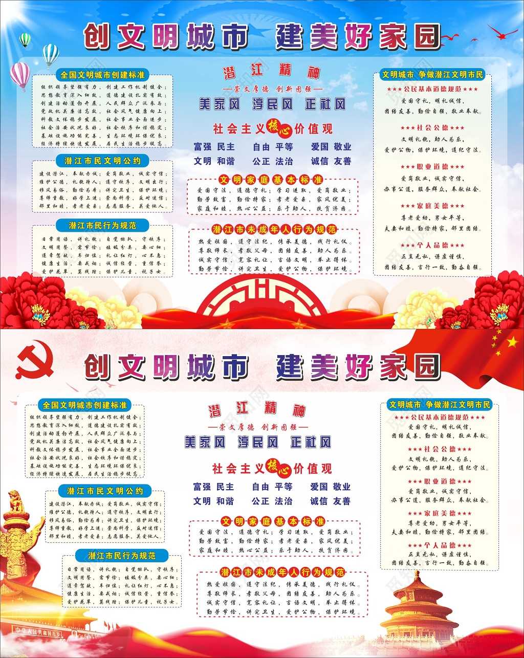 创建文明城市宣传栏设计社会注意核心价值观