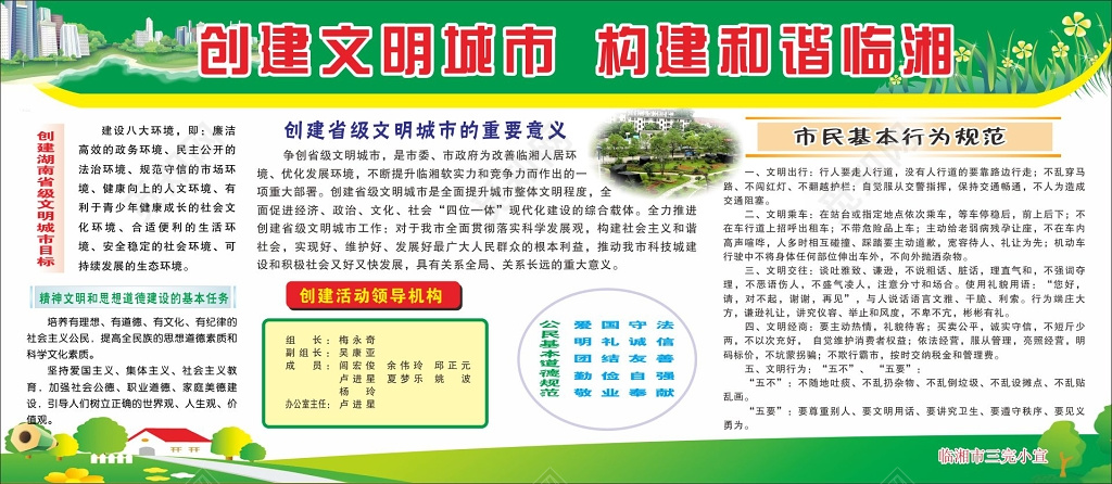创建文明城市宣传栏