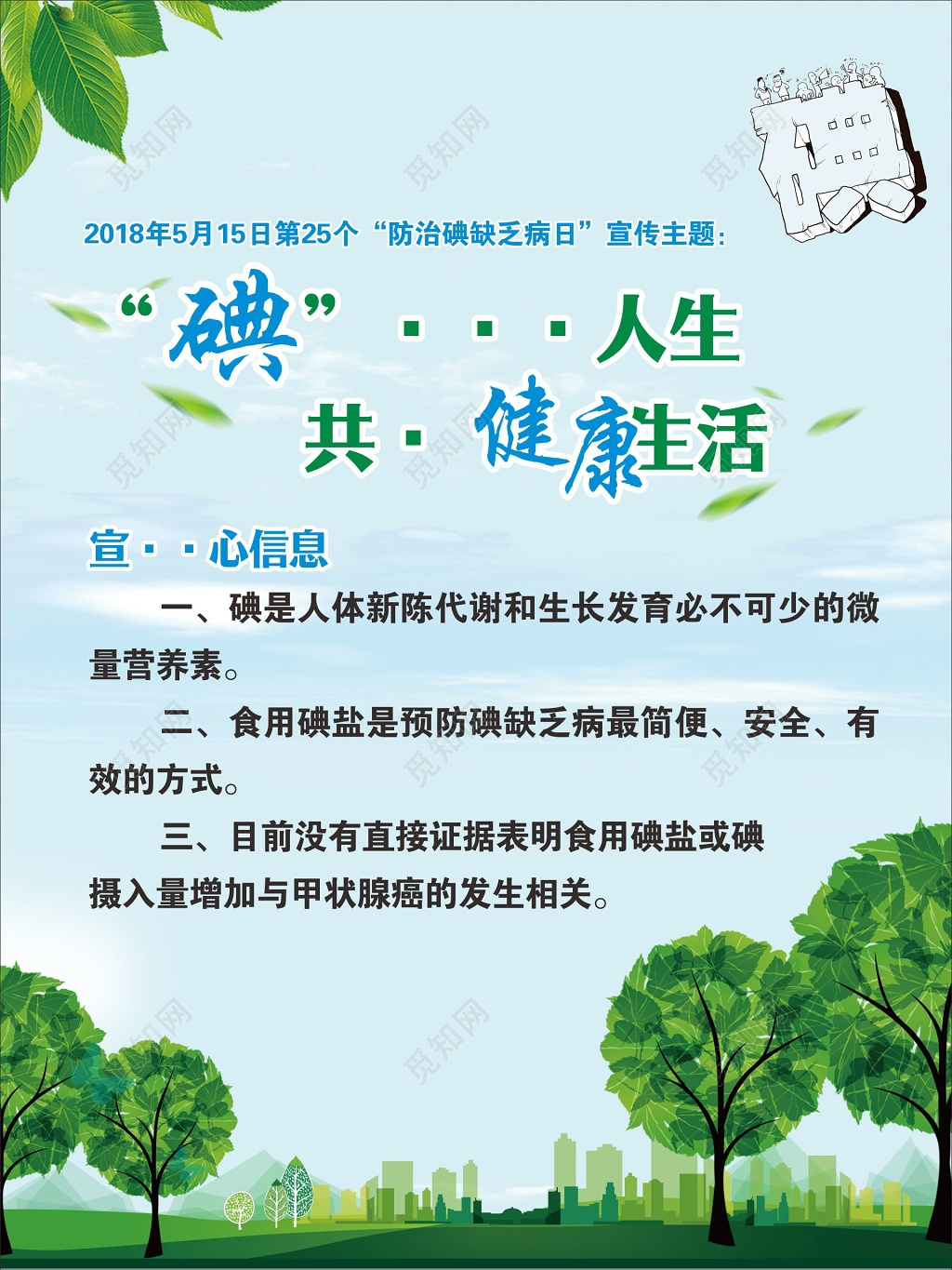 全国碘缺乏病宣传日海报