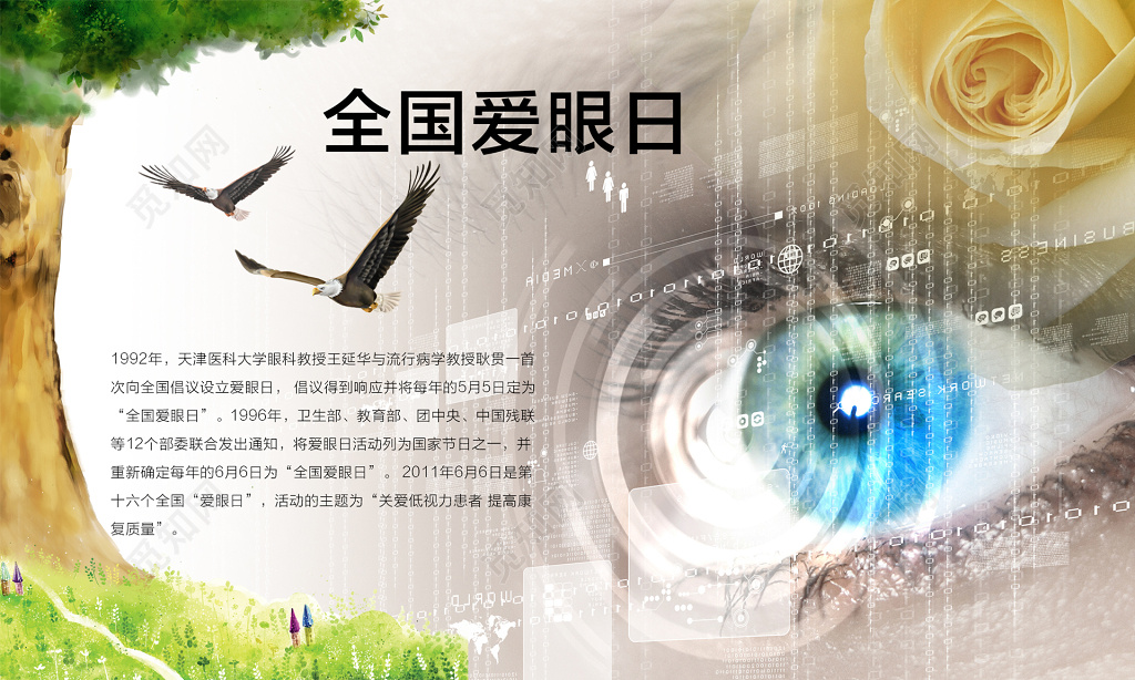 关爱实力患者全国爱眼日展板