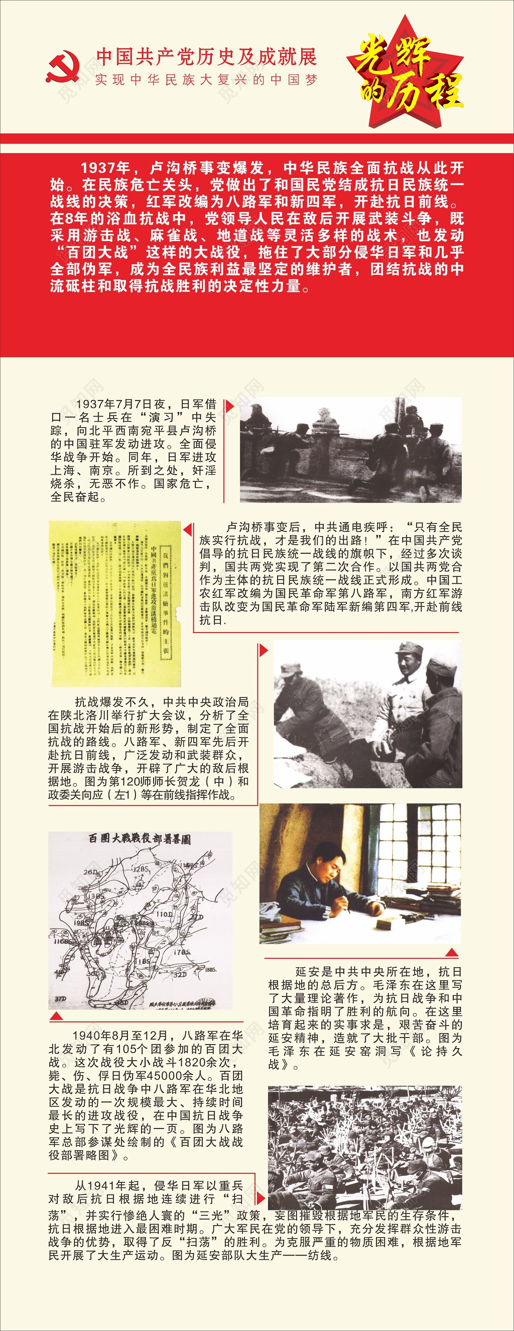 党的光辉历程共产党历史展架