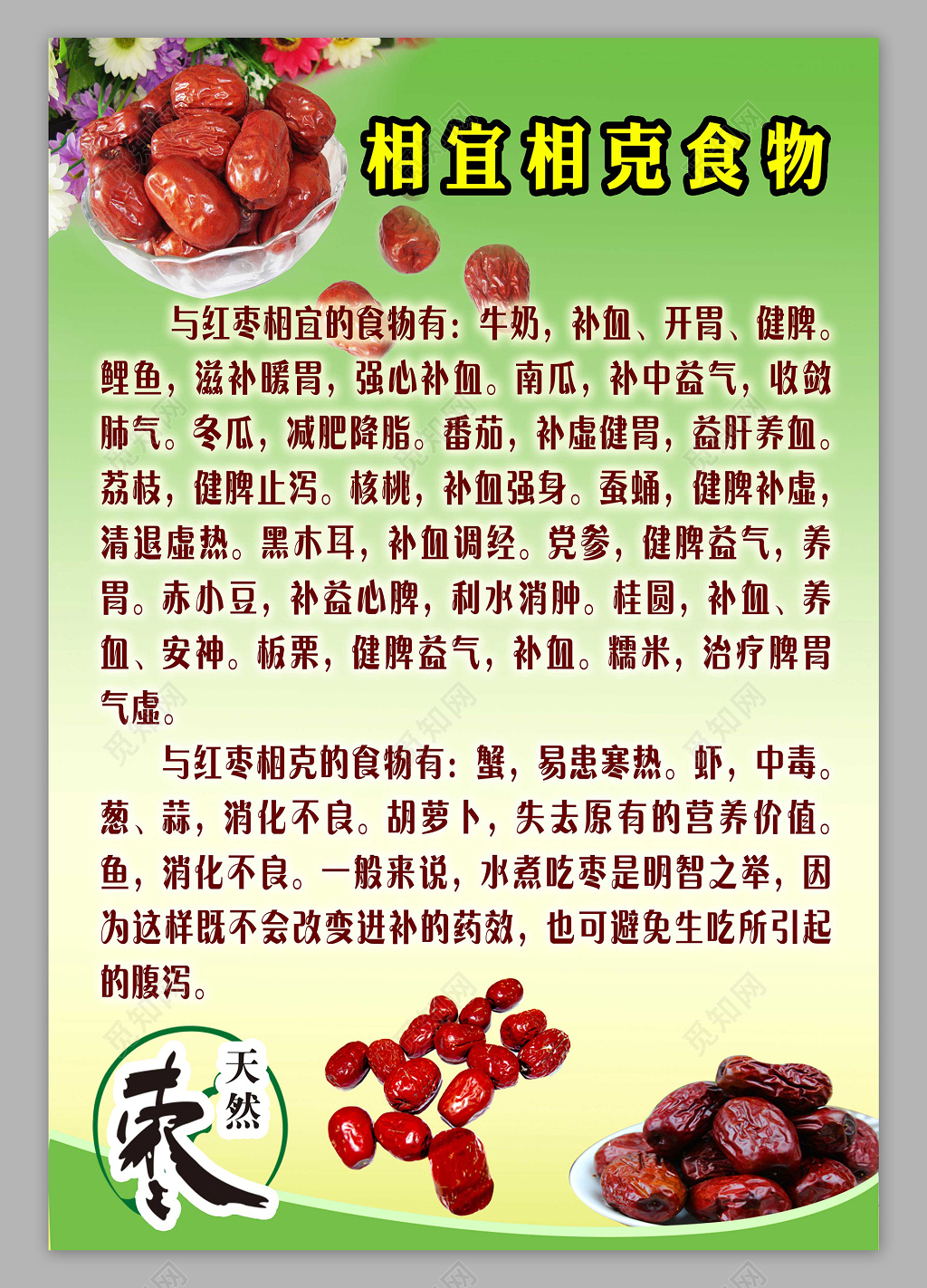 商品食品促销特供红枣相克食物海报设计