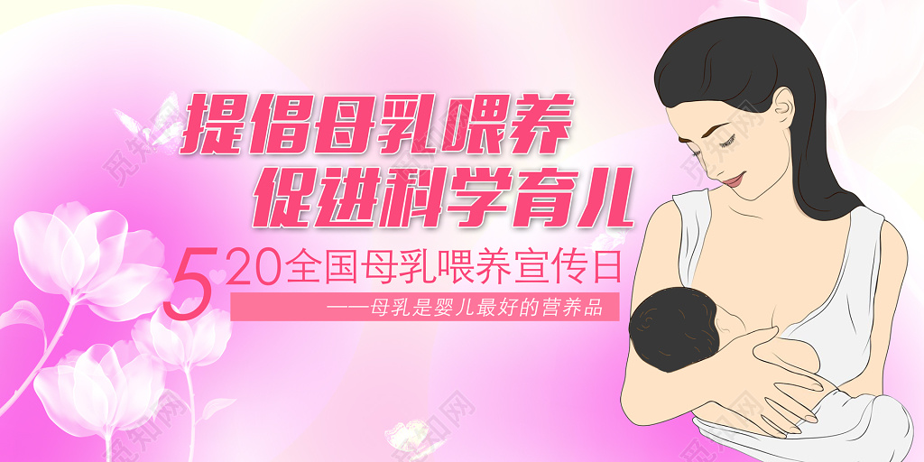 表白全国提倡母乳喂养促进科学育儿宣传展板