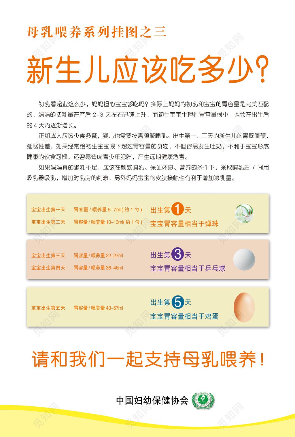 全国母乳喂养新生儿应该吃什么挂图系列海报