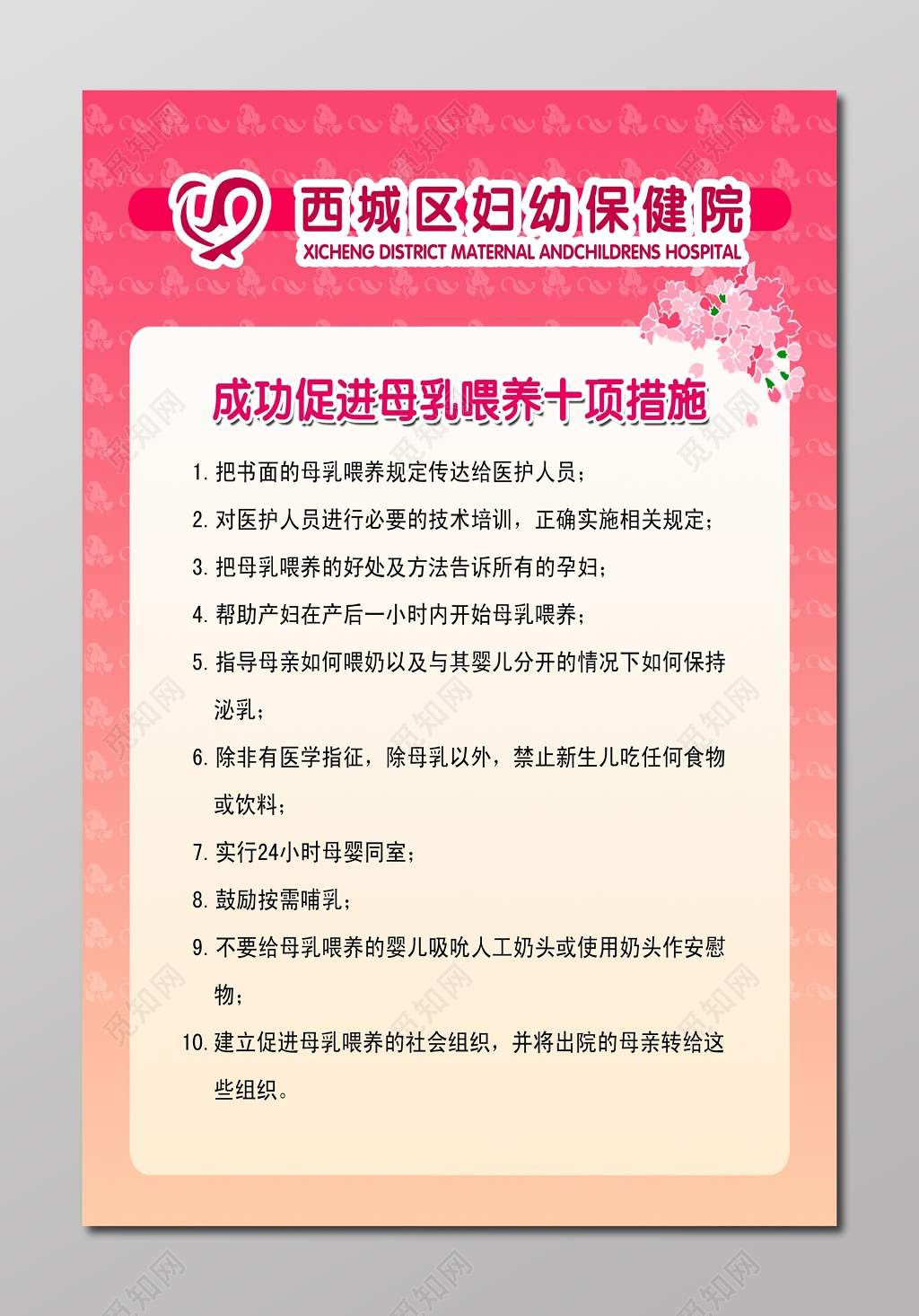 保健院全国促进母乳喂养措施说明海报