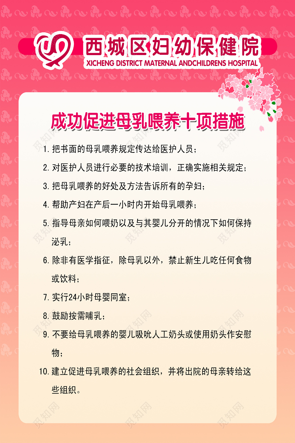 保健院全国促进母乳喂养措施说明海报