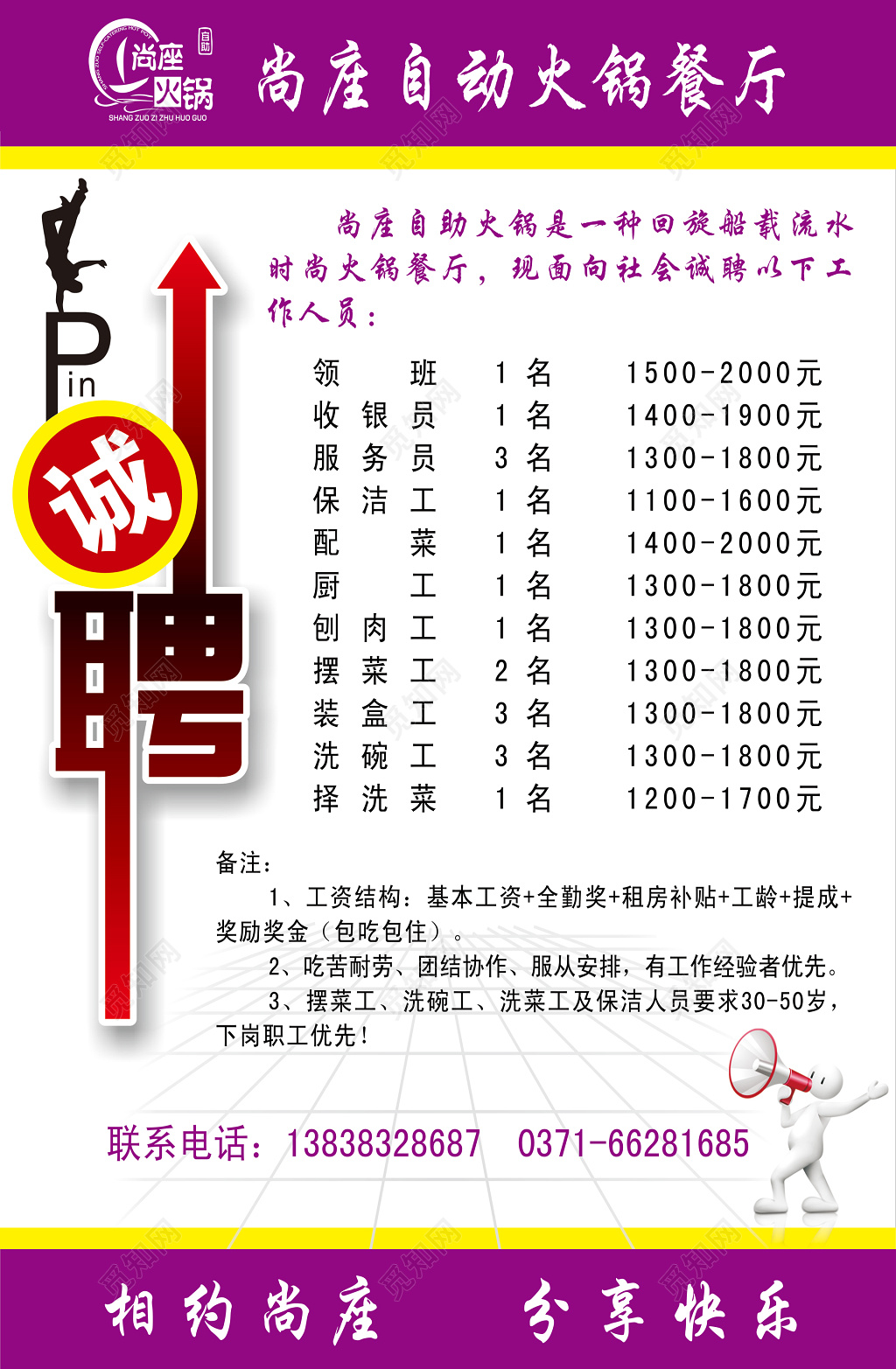 火锅招聘自动火锅餐厅招聘火锅店招兵买马海报设计