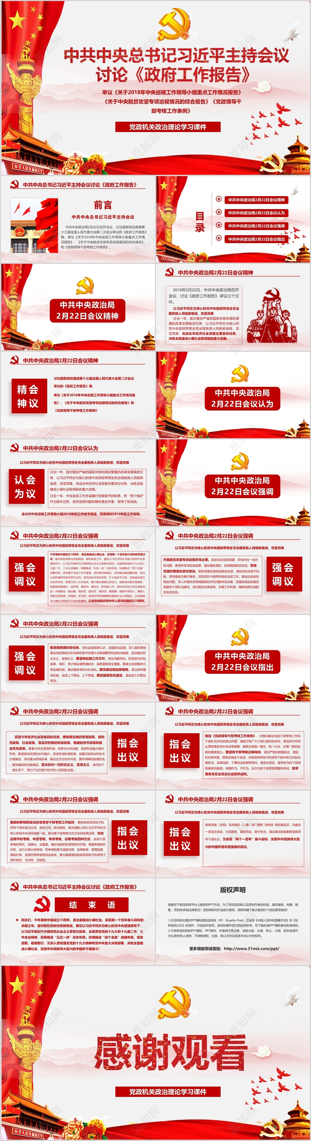 党建党政党课中共中央政治局2月22日会议重点解读ppt