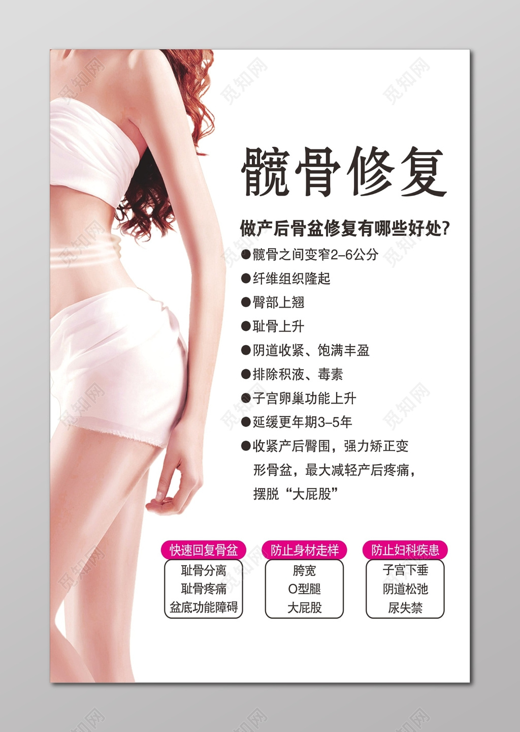 产后恢复海报髋骨修复
