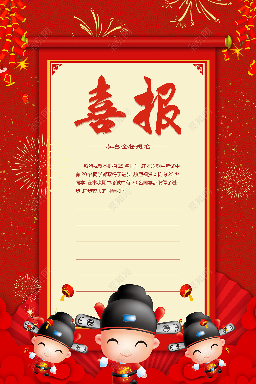 喜报高考销售状元获奖海报