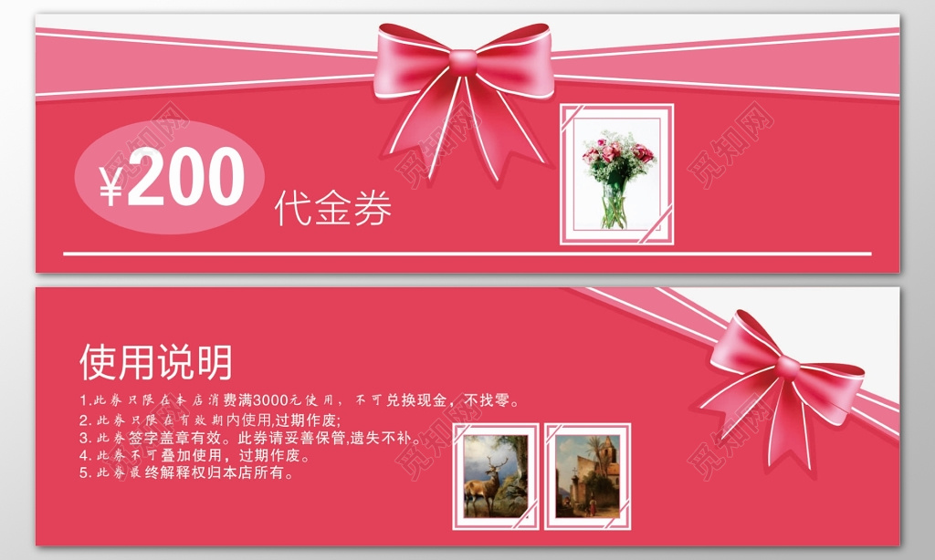 优惠券卡券服装店女装时尚潮流大方代金券