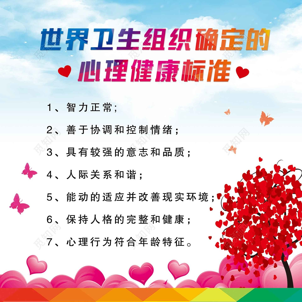 炫彩世界卫生组织心理健康宣传栏