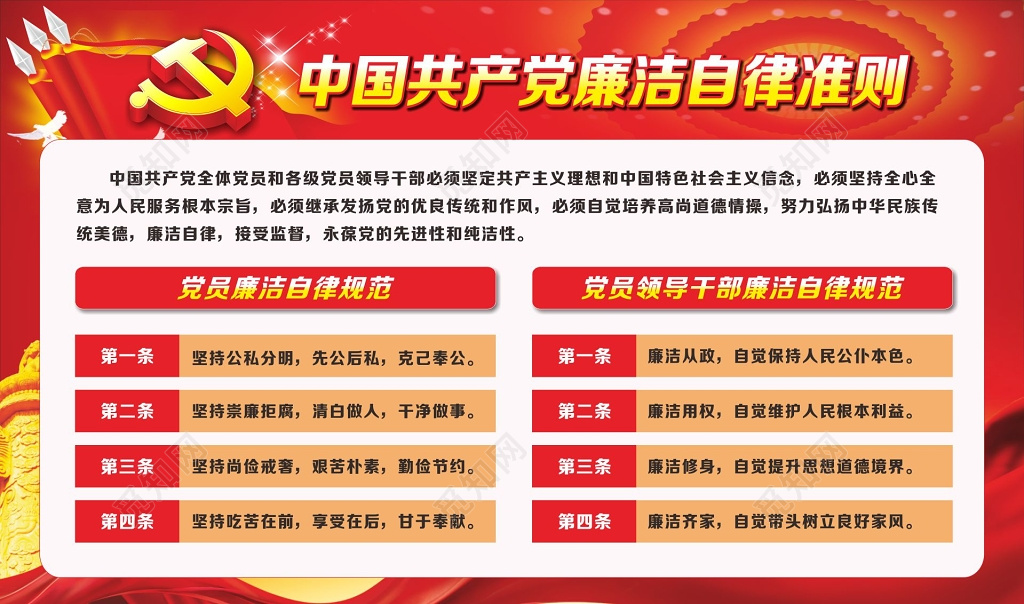 廉洁自律准则宣传栏