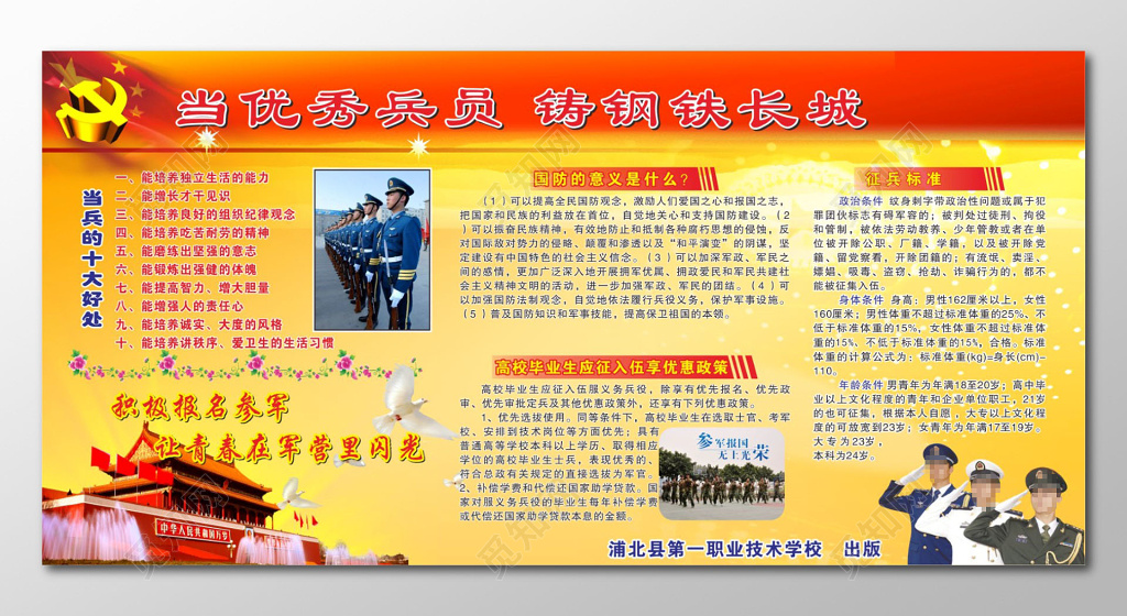 征兵宣传栏征兵标准