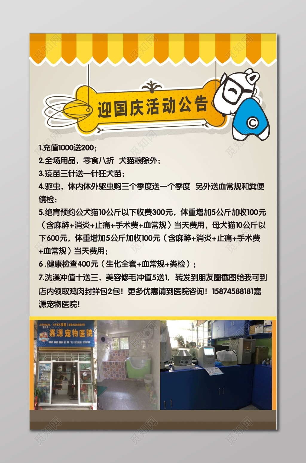 宠物店海报宠物店迎国庆活动广告