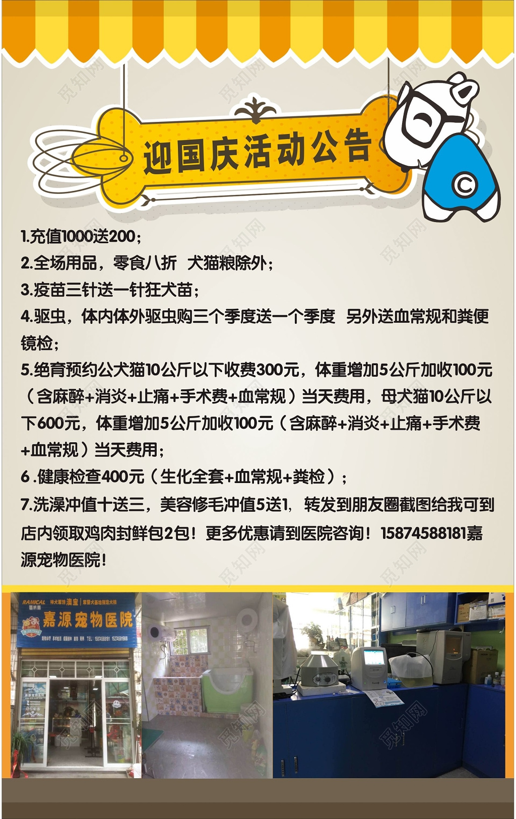 宠物店海报宠物店迎国庆活动广告