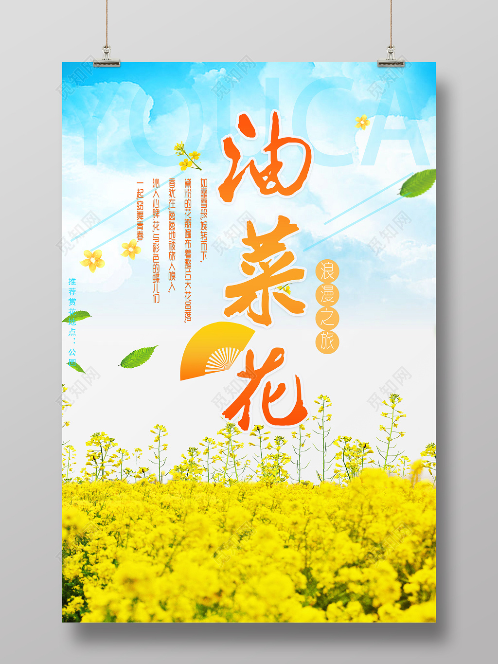 清新简约油菜花浪漫之旅海报