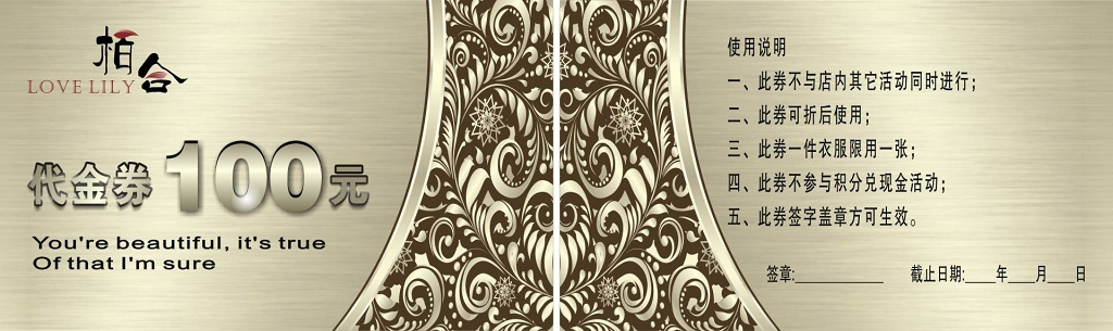 精美大气服饰服装代金劵