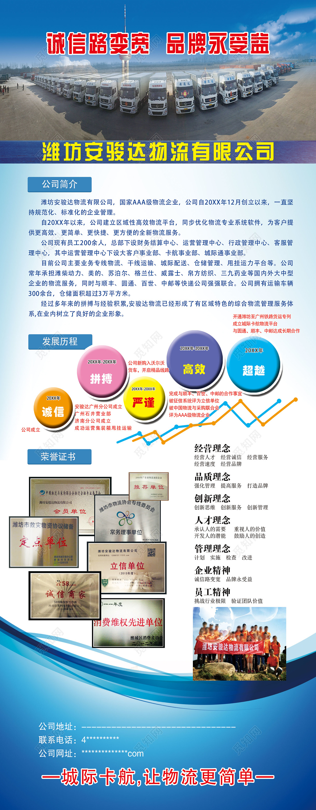 物流公司简介发展历程物流展架