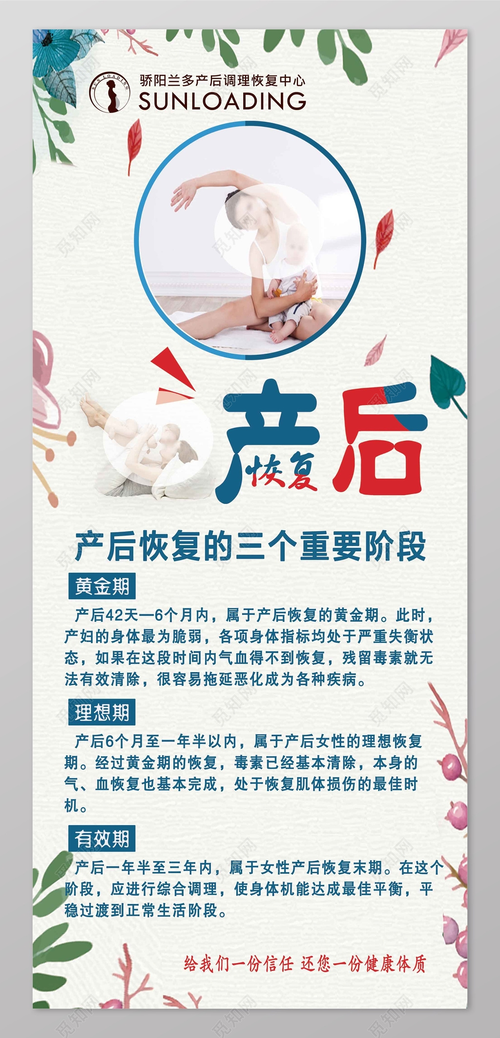 产后恢复的三个阶段产后恢复母婴海报