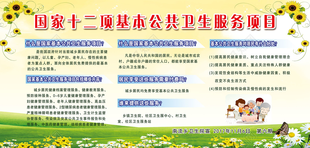 公共卫生服务项目医院医疗展板