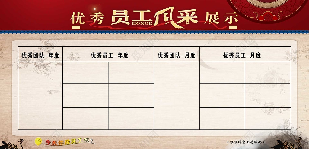年度月度团队员工风采优秀员工展示栏展板
