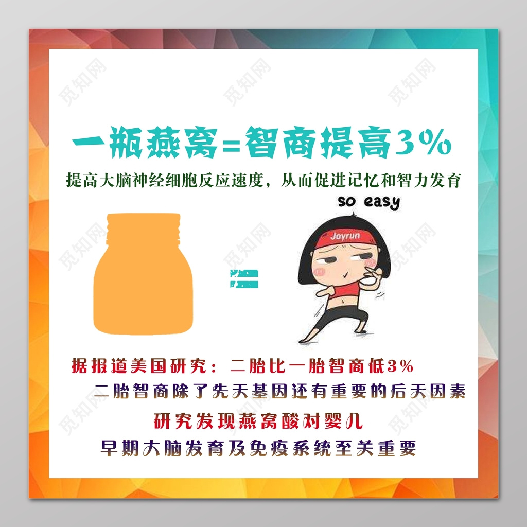 燕窝提高智商保健品海报设计