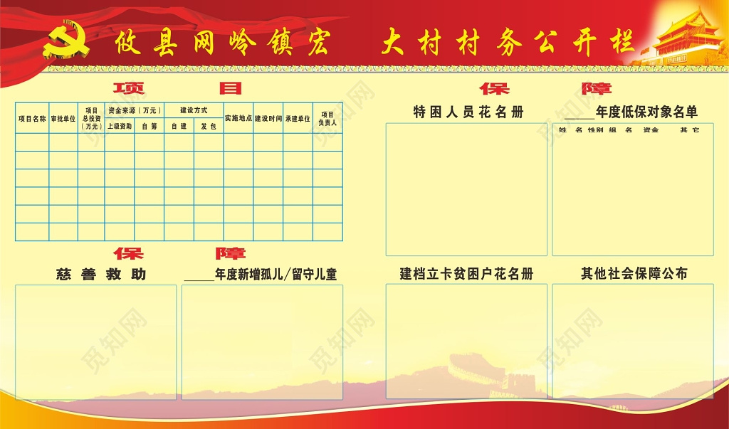 村务公开宣传栏模板