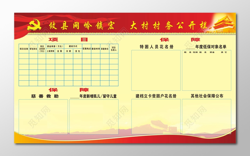 村务公开宣传栏模板