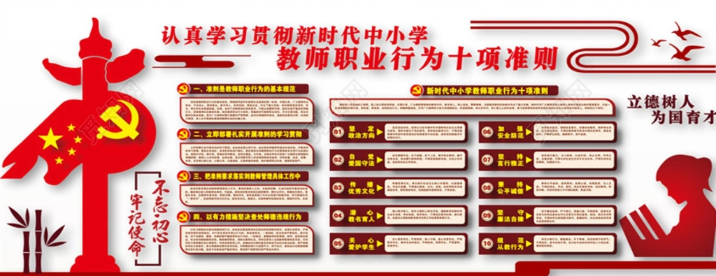 中小学教师职业行为十项准则宣传栏