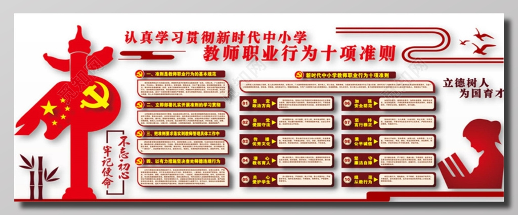 中小学教师职业行为十项准则宣传栏