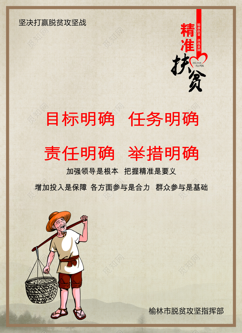 精准扶贫指挥部宣传思想展板