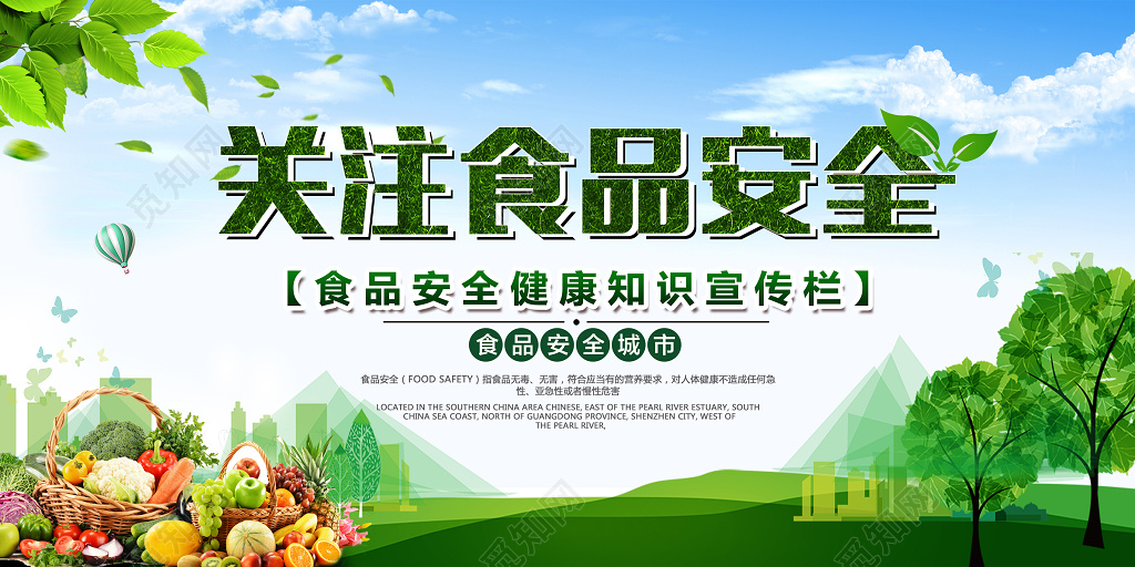 关注食品安全食品安全双面展板